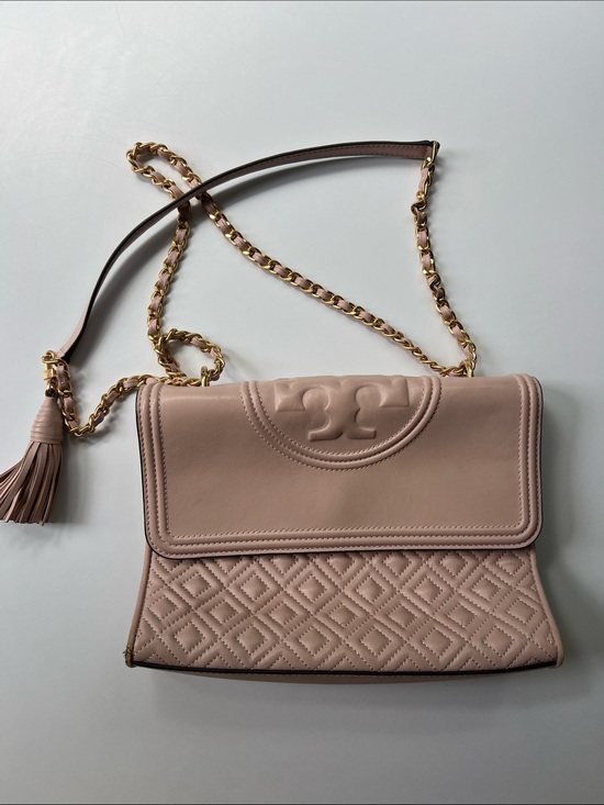Tory Burch Handbags - TORY BURCH Quilted Fleming Leather Crossbody Bag in Blush Pink